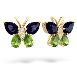 Sapphire Butterfly 14K Yellow Gold earrings E2215