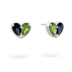 Sapphire 'Our Heart' 14K White Gold earrings E5072