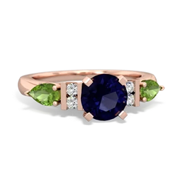 Sapphire 6Mm Round Eternal Embrace Engagement 14K Rose Gold ring R2005