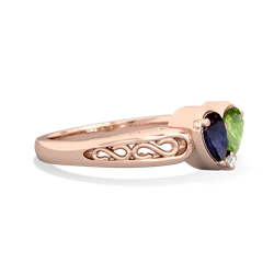 Sapphire Filligree 'One Heart' 14K Rose Gold ring R5070