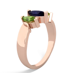 Sapphire Three Peeks 14K Rose Gold ring R2433