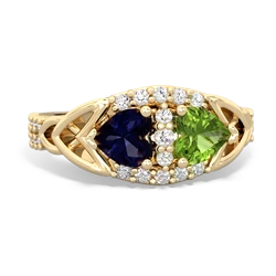 Sapphire Sparkling Celtic Knot 14K Yellow Gold ring R2645