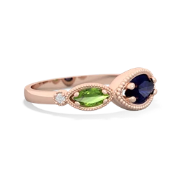 Sapphire Milgrain Marquise 14K Rose Gold ring R5700