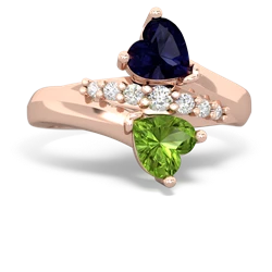 Sapphire Heart To Heart 14K Rose Gold ring R2064