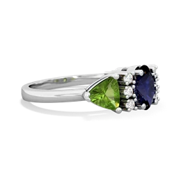 Sapphire Antique Style Three Stone 14K White Gold ring R2186