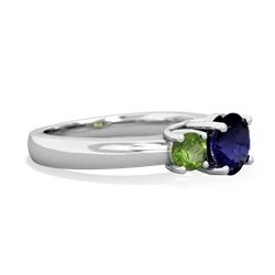 Sapphire Three Stone Round Trellis 14K White Gold ring R4018