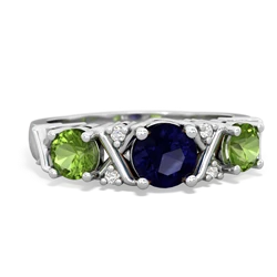 Sapphire Hugs And Kisses 14K White Gold ring R5016