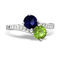 Sapphire Channel Set Two Stone 14K White Gold ring R5303