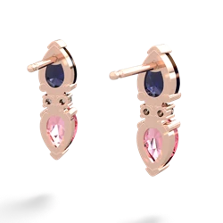 Sapphire Bowtie Drop 14K Rose Gold earrings E0865