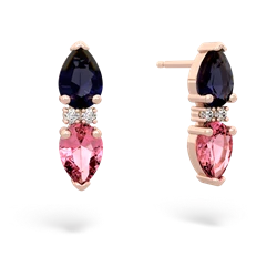 Sapphire Bowtie Drop 14K Rose Gold earrings E0865