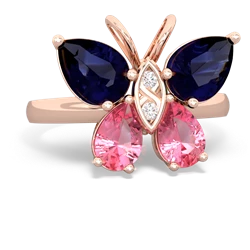 Sapphire Butterfly 14K Rose Gold ring R2215