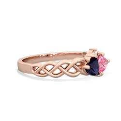 Sapphire Heart To Heart Braid 14K Rose Gold ring R5870