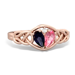 Sapphire Celtic Love Knot 14K Rose Gold ring R5420