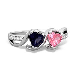 Sapphire Side By Side 14K White Gold ring R3090