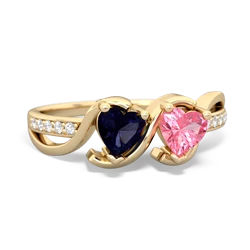 Sapphire Side By Side 14K Yellow Gold ring R3090