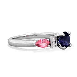 Sapphire 6Mm Round Eternal Embrace Engagement 14K White Gold ring R2005