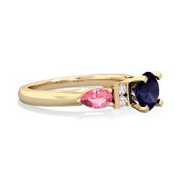 Sapphire 6Mm Round Eternal Embrace Engagement 14K Yellow Gold ring R2005