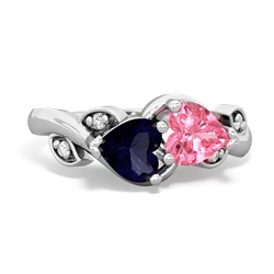 Sapphire Floral Elegance 14K White Gold ring R5790