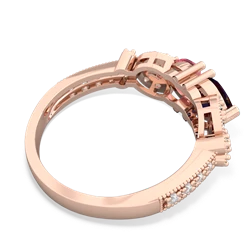 Sapphire Diamond Butterflies 14K Rose Gold ring R5601