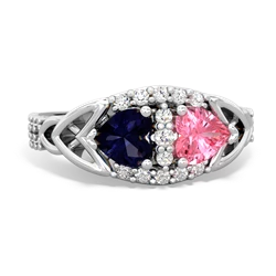 Sapphire Sparkling Celtic Knot 14K White Gold ring R2645