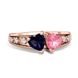 Sapphire Heart To Heart 14K Rose Gold ring R3342