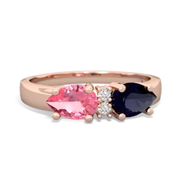 Sapphire Pear Bowtie 14K Rose Gold ring R0865