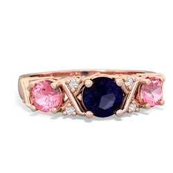 Sapphire Hugs And Kisses 14K Rose Gold ring R5016