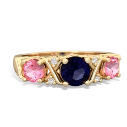 Sapphire Hugs And Kisses 14K Yellow Gold ring R5016