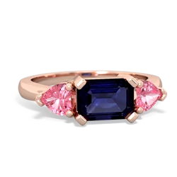 Sapphire Three Stone 14K Rose Gold ring R5235