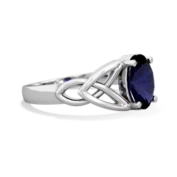 Sapphire Celtic Trinity Knot 14K White Gold ring R2389