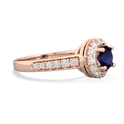 Sapphire Diamond Halo 14K Rose Gold ring R5370