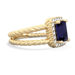 Sapphire Rope Split Band 14K Yellow Gold ring R2628