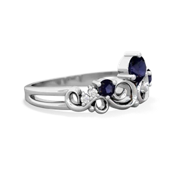 Sapphire Crown Keepsake 14K White Gold ring R5740