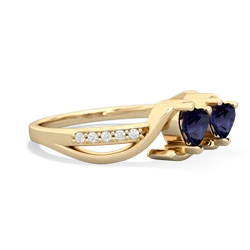 Sapphire Side By Side 14K Yellow Gold ring R3090