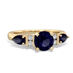 Sapphire 6Mm Round Eternal Embrace Engagement 14K Yellow Gold ring R2005