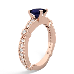 Sapphire Sparkling Tiara 7X5mm Oval 14K Rose Gold ring R26297VL