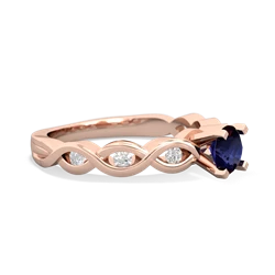 Sapphire Infinity 5Mm Round Engagement 14K Rose Gold ring R26315RD