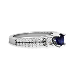 Sapphire Classic 5Mm Round Engagement 14K White Gold ring R26435RD