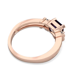 Sapphire Art Deco East-West 14K Rose Gold ring R2590