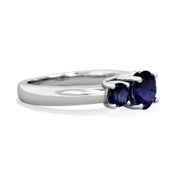 Sapphire Three Stone Round Trellis 14K White Gold ring R4018