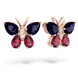 Sapphire Butterfly 14K Rose Gold earrings E2215