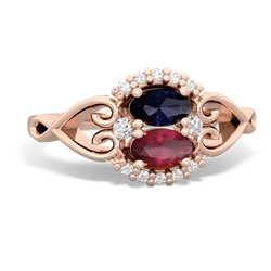 Sapphire Love Nest 14K Rose Gold ring R5860