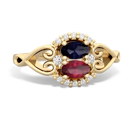 Sapphire Love Nest 14K Yellow Gold ring R5860