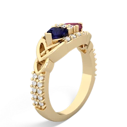 Sapphire Sparkling Celtic Knot 14K Yellow Gold ring R2645