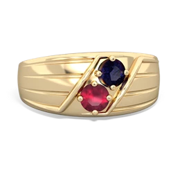 Sapphire Men's Streamline 14K Yellow Gold ring R0460