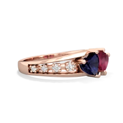 Sapphire Heart To Heart 14K Rose Gold ring R3342