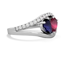 Sapphire Nestled Heart Keepsake 14K White Gold ring R5650