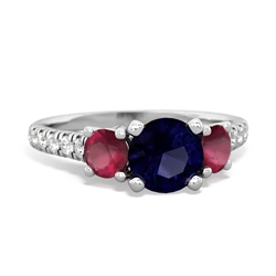 Sapphire Pave Trellis 14K White Gold ring R5500