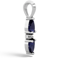 Sapphire Bowtie Drop 14K White Gold pendant P0865