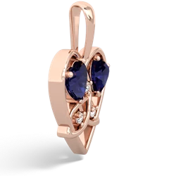 Sapphire Celtic Trinity Heart 14K Rose Gold pendant P5331